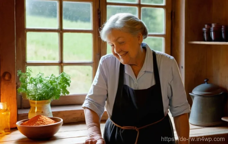 전통 조미료의 향과 맛을 잘 살리는 조리법 - **Prompt:** A heartwarming scene in a traditional German "Oma's" (grandmother's) kitchen. An older G...